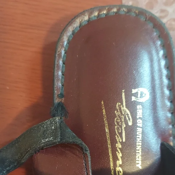 Etienne Aigner Brown Leather Sandals - Picture 7 of 7